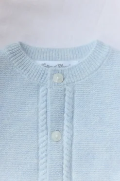 Cardigan Bleu céleste chiné avec poches