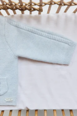 Cardigan Bleu céleste chiné avec poches