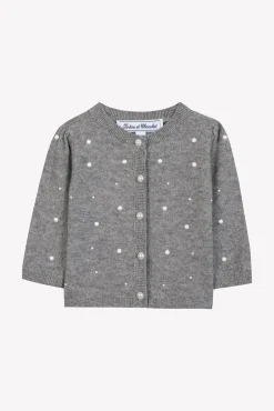Cardigan Gris chiné perles