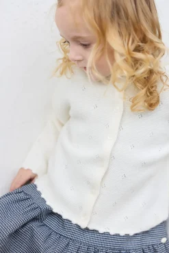 Cardigan Ecru 100% cachemire