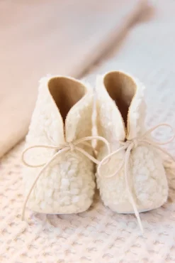 Chaussons Ecru imitation fourrure