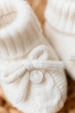 Chaussons Ecru nœud