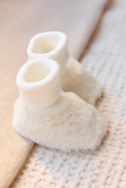 Chaussons Ecru imitation fourrure