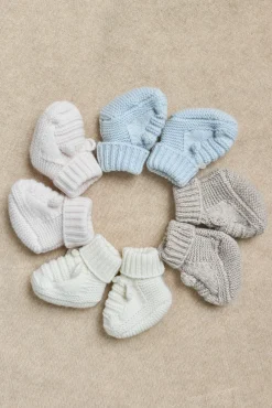 Chaussons Bleu chiné laine