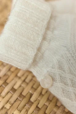 Chaussons Ecru 100% cachemire