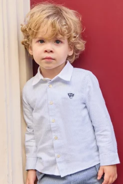 Chemise Bleu ciel monogramme TC