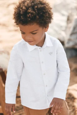 Chemise Gris clair rayures monogramme TC