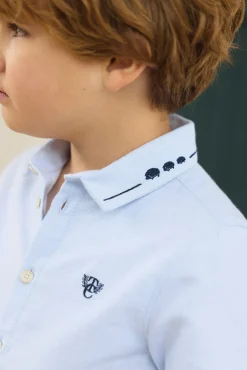 Chemise Bleu ciel avec boutons apparents