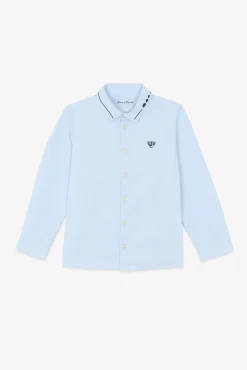 Chemise Bleu ciel avec boutons apparents