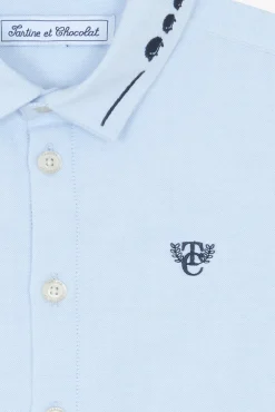 Chemise Bleu ciel avec boutons apparents