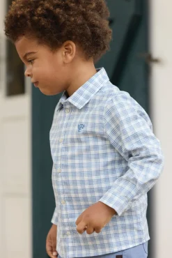 Chemise Bleu grisé à carreaux