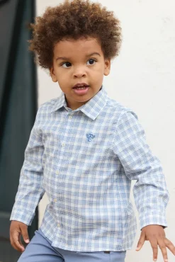 Chemise Bleu grisé à carreaux