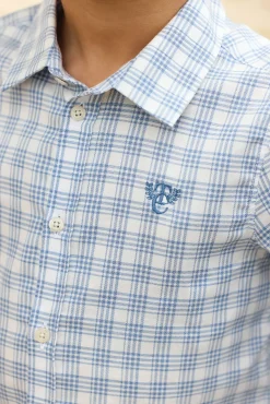 Chemise Bleu grisé à carreaux