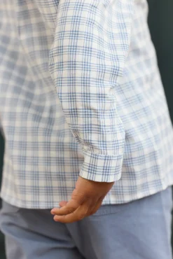 Chemise Bleu grisé à carreaux