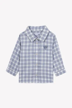 Chemise Bleu grisé à carreaux