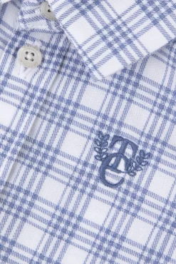 Chemise Bleu grisé à carreaux