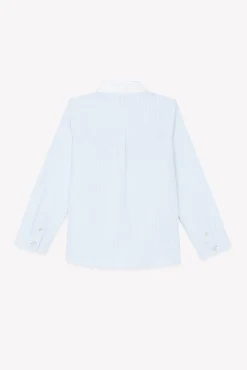 Chemise Bleu ciel rayures avec boutons apparents