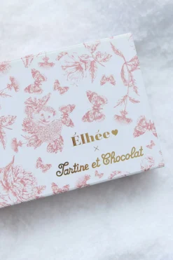Coffret biberon et doudou Toile de jouy rose Élhée x Tartine et Chocolat