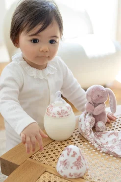 Coffret biberon et doudou Toile de jouy rose Élhée x Tartine et Chocolat