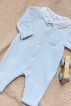 Combinaison longue Bleu céleste velours