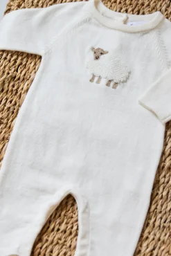 Combinaison longue Ecru broderie mouton