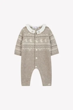 Combinaison longue Greige jacquard