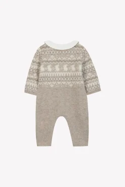 Combinaison longue Greige jacquard