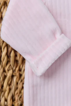 Combinaison longue Rose pâle velours