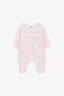 Combinaison longue Rose pâle velours