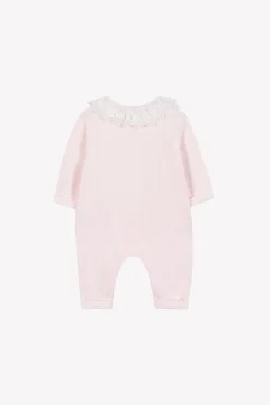 Combinaison longue Rose pâle velours