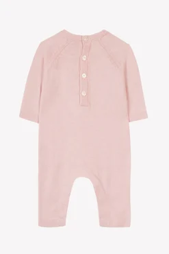 Combinaison longue Rose pâle broderie lapin