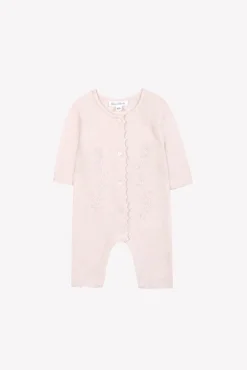 Combinaison longue Rose pâle broderie