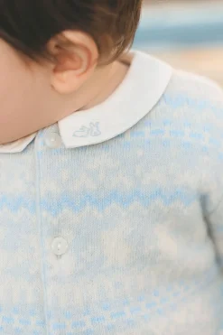 Combinaison longue Bleu céleste jacquard