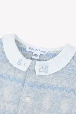 Combinaison longue Bleu céleste jacquard
