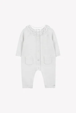 Combinaison longue Ecru col dentelle