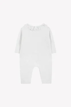 Combinaison longue Ecru col dentelle