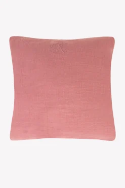 Coussin réversible Imprimé inspiration Toile de Jouy rose
