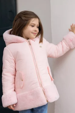 Doudoune Rose poudré réversible
