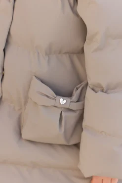 Doudoune longue Taupe