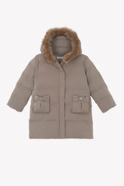 Doudoune longue Taupe