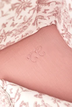 Drap housse Imprimé inspiration Toile de Jouy rose