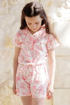 Ensemble court Praline inspiration Toile de Jouy