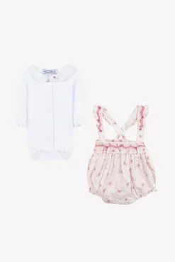 Ensemble court Ecru fleurs