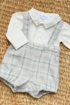 Ensemble court Greige carreaux