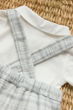 Ensemble court Greige carreaux