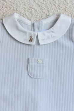 Ensemble long Bleu velours