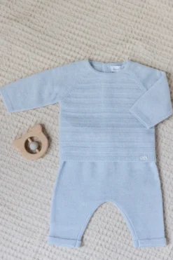 Ensemble long Bleu chiné