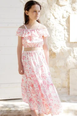 Ensemble long Praline inspiration Toile de Jouy