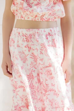 Ensemble long Praline inspiration Toile de Jouy