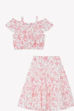 Ensemble long Praline inspiration Toile de Jouy